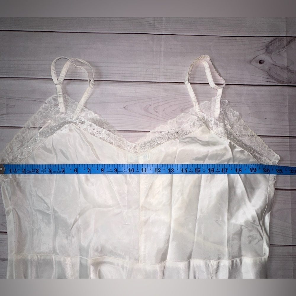 Vintage Artemis Cream Slip | Size 42 Tall | Nylon Lace Trim Lingerie Lounge - Picture 4 of 8
